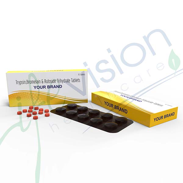 TRYPSIN 96MG,BROMEALIN 180MG,RUTOSIDE 200MG TABLETS